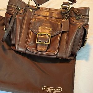 Coach leather and canvas satchel